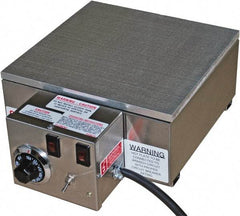 Valad Electric Heating - 12" Long x 12 Wide x 6" High, 110/120 Volt Hot Plate - 100 to 550°F, 1 Burner, Aluminum Plate, 1500 Watt, 13.6 Amps, 304 Stainless Steel Base - Americas Industrial Supply