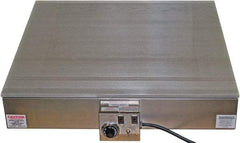 Valad Electric Heating - 36" Long x 36 Wide x 7" High, 110/120 Volt Hot Plate - 100 to 550°F, 1 Burner, Aluminum Plate, 1500 Watt, 13.6 Amps, 304 Stainless Steel Base - Americas Industrial Supply