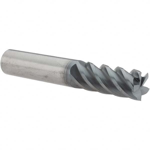 Supermill - Square End Mills; Mill Diameter (Inch): 1/2 ; Mill Diameter (Decimal Inch): 0.5000 ; Number of Flutes: 5 ; Length of Cut (Inch): 1-1/4 ; Length of Cut (Decimal Inch): 1.2500 ; Material: Solid Carbide - Exact Industrial Supply