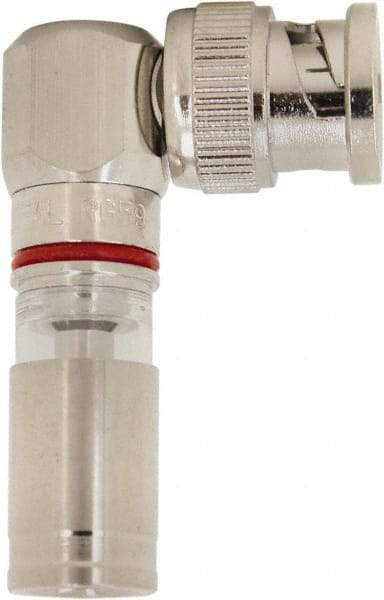 Ideal - Right Angle, BNC Compression Coaxial Connector - Compatible with RG59, Brass Body - Americas Industrial Supply