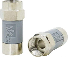 Ideal - Straight, F Type Compression Coaxial Connector - Compatible with RG6, Gray Housing - Americas Industrial Supply