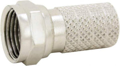 Ideal - Straight, F Type Twist On Coaxial Connector - Compatible with RG6, Brass Contact, Brass Body - Americas Industrial Supply