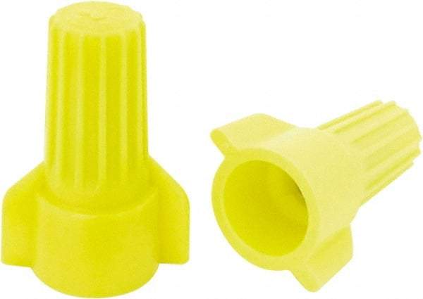 Ideal - 2, 18 to 3, 12 AWG, 600 Volt, Flame Retardant, Wing Twist on Wire Connector - Yellow, 221°F - Americas Industrial Supply