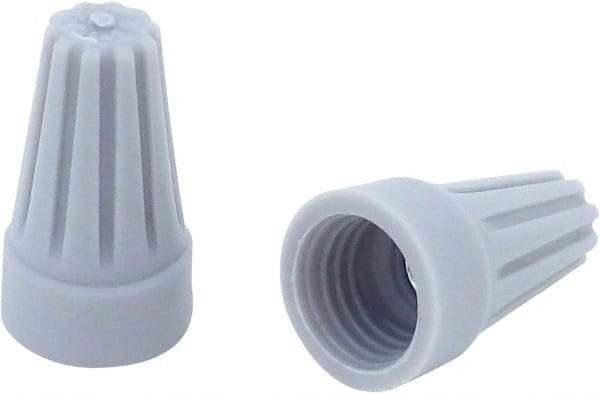 Ideal - 3, 22 to 2, 16 AWG, 300 Volt, Flame Retardant, Standard Twist on Wire Connector - Gray, 221°F - Americas Industrial Supply