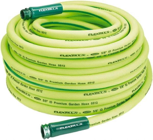 Legacy - 100' Long Garden Hose - 5/8" Diam, 3/4" GHT, Hybrid Polymer, 150 psi, All Season, Green - Americas Industrial Supply