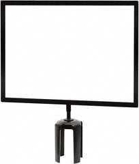 Tensator - 14" High x 11" Long x 7/8" Wide Barrier Sign Frame - Steel, Black Powdercoat Finish, Bright Gold, Use with Tensabarrier - Americas Industrial Supply
