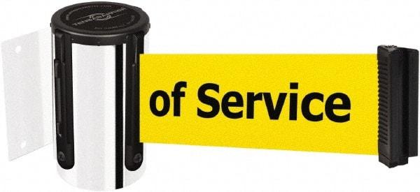 Tensator - 4" High x 2" Long x 3" Wide Barricade Tape Dispenser - Steel, Polished Chrome Finish, Chrome, Use with Tensabarrier - Americas Industrial Supply