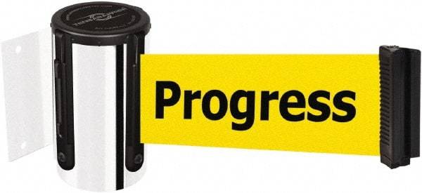 Tensator - 4" High x 2" Long x 3" Wide Barricade Tape Dispenser - Steel, Polished Chrome Finish, Chrome, Use with Tensabarrier - Americas Industrial Supply