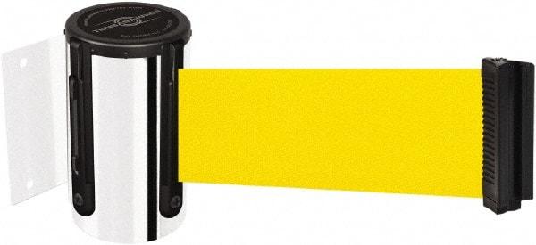 Tensator - 4" High x 2" Long x 3" Wide Barricade Tape Dispenser - Steel, Polished Chrome Finish, Chrome, Use with Tensabarrier - Americas Industrial Supply