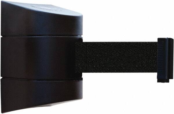 Tensator - 5" High x 3" Long x 3" Wide Barricade Tape Dispenser - Steel, Black Powdercoat Finish, Black, Use with Tensabarrier - Americas Industrial Supply