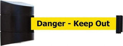 Tensator - 5" High x 3" Long x 3" Wide Barricade Tape Dispenser - Steel, Black Powdercoat Finish, Black, Use with Tensabarrier - Americas Industrial Supply