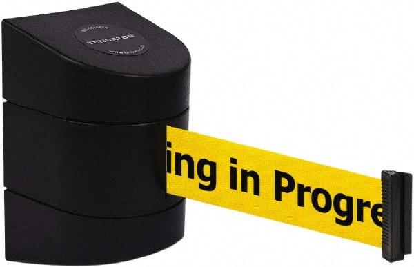 Tensator - 5" High x 3" Long x 3" Wide Barricade Tape Dispenser - Steel, Black Powdercoat Finish, Black, Use with Tensabarrier - Americas Industrial Supply