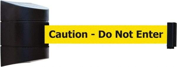 Tensator - 5" High x 3" Long x 3" Wide Barricade Tape Dispenser - Steel, Black Powdercoat Finish, Black, Use with Tensabarrier - Americas Industrial Supply