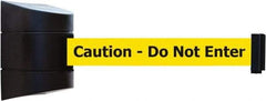 Tensator - 5" High x 3" Long x 3" Wide Barricade Tape Dispenser - Steel, Black Powdercoat Finish, Black, Use with Tensabarrier - Americas Industrial Supply