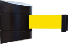 Tensator - 5" High x 3" Long x 3" Wide Barricade Tape Dispenser - Steel, Black Powdercoat Finish, Black, Use with Tensabarrier - Americas Industrial Supply