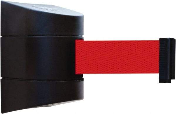 Tensator - 5" High x 3" Long x 3" Wide Barricade Tape Dispenser - Steel, Black Powdercoat Finish, Black, Use with Tensabarrier - Americas Industrial Supply