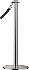 Tensator - 34" High, 2" Pole Diam, Barrier Post Base - 14" Base Diam, Round Stainless Steel Base, Satin Chrome (Color) Steel Post, For Outdoor Use - Americas Industrial Supply