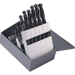Chicago-Latrobe - 1 to 13mm, 135° Point, Oxide Finish, High Speed Steel Jobber Length Drill Bit Set - Americas Industrial Supply