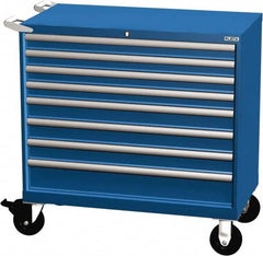 LISTA - 8 Drawer 440 Lb Capacity Steel Tool Roller Cabinet - 40-1/4" Wide x 41-1/2" High x 22-1/2" Deep, Roller Bearing Drawer Slides, Blue - Americas Industrial Supply