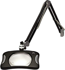 O.C. White - 43 Inch, Gooseneck, Clamp on, LED, Black, Magnifying Task Light - 8 Watt, 2x Magnification, 7 Inch Wide, 5-1/4 Inch Long - Americas Industrial Supply