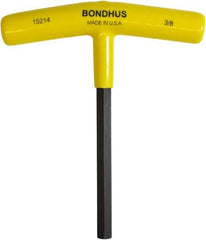 Bondhus - 3/8" Hex, T-Handle Cushion Grip, Hex Key - 6" OAL, Protanium High Torque Steel, Inch System of Measurement - Americas Industrial Supply
