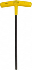 Bondhus - 1/4" Hex, T-Handle Cushion Grip, Hex Key - 9" OAL, Protanium High Torque Steel, Inch System of Measurement - Americas Industrial Supply
