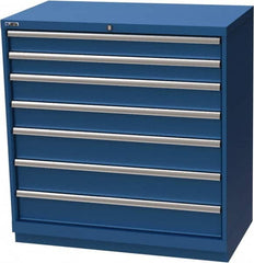 LISTA - 7 Drawer, Modular Storage Cabinet - Steel, 40-1/4" Wide x 22-1/2" Deep x 41-3/4" High, Blue - Americas Industrial Supply