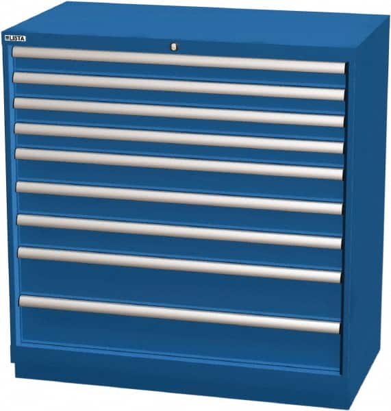 LISTA - 9 Drawer, Modular Storage Cabinet - Steel, 40-1/4" Wide x 22-1/2" Deep x 41-3/4" High, Blue - Americas Industrial Supply