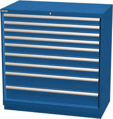 LISTA - 9 Drawer, Modular Storage Cabinet - Steel, 40-1/4" Wide x 22-1/2" Deep x 41-3/4" High, Blue - Americas Industrial Supply