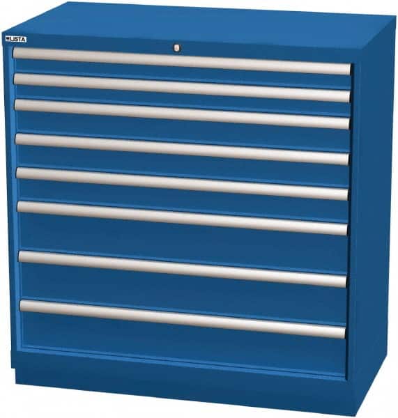 LISTA - 8 Drawer, Modular Storage Cabinet - Steel, 40-1/4" Wide x 22-1/2" Deep x 41-3/4" High, Blue - Americas Industrial Supply