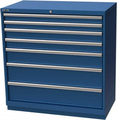LISTA - 7 Drawer, Modular Storage Cabinet - Steel, 40-1/4" Wide x 22-1/2" Deep x 41-3/4" High, Blue - Americas Industrial Supply