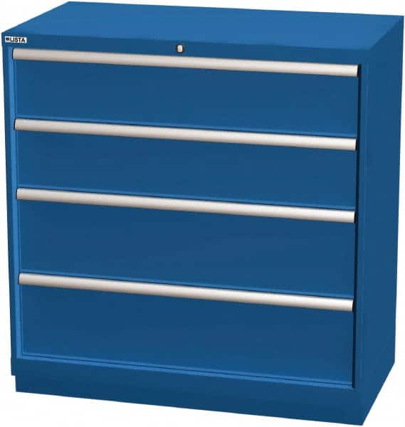 LISTA - 4 Drawer, Modular Storage Cabinet - Steel, 40-1/4" Wide x 22-1/2" Deep x 41-3/4" High, Blue - Americas Industrial Supply