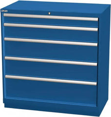 LISTA - 5 Drawer, Modular Storage Cabinet - Steel, 40-1/4" Wide x 22-1/2" Deep x 41-3/4" High, Blue - Americas Industrial Supply