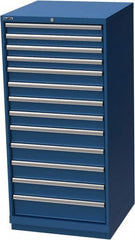 LISTA - 13 Drawer, Modular Storage Cabinet - Steel, 28-1/4" Wide x 28-1/2" Deep x 59-1/2" High, Blue - Americas Industrial Supply