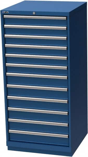 LISTA - 12 Drawer, Modular Storage Cabinet - Steel, 28-1/4" Wide x 28-1/2" Deep x 59-1/2" High, Blue - Americas Industrial Supply