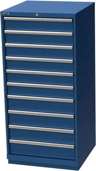 LISTA - 10 Drawer, Modular Storage Cabinet - Steel, 28-1/4" Wide x 28-1/2" Deep x 59-1/2" High, Blue - Americas Industrial Supply