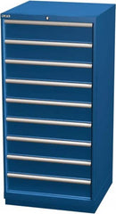 LISTA - 9 Drawer, Modular Storage Cabinet - Steel, 28-1/4" Wide x 28-1/2" Deep x 59-1/2" High, Blue - Americas Industrial Supply