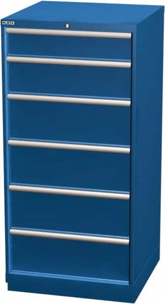 LISTA - 6 Drawer, Modular Storage Cabinet - Steel, 28-1/4" Wide x 28-1/2" Deep x 59-1/2" High, Blue - Americas Industrial Supply