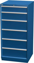 LISTA - 6 Drawer, Modular Storage Cabinet - Steel, 28-1/4" Wide x 28-1/2" Deep x 59-1/2" High, Blue - Americas Industrial Supply