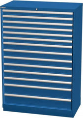 LISTA - 14 Drawer, Modular Storage Cabinet - Steel, 40-1/4" Wide x 22-1/2" Deep x 59-1/2" High, Blue - Americas Industrial Supply