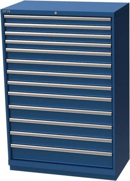 LISTA - 13 Drawer, Modular Storage Cabinet - Steel, 40-1/4" Wide x 22-1/2" Deep x 59-1/2" High, Blue - Americas Industrial Supply