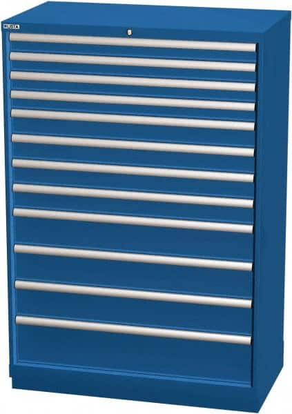 LISTA - 12 Drawer, Modular Storage Cabinet - Steel, 40-1/4" Wide x 22-1/2" Deep x 59-1/2" High, Blue - Americas Industrial Supply
