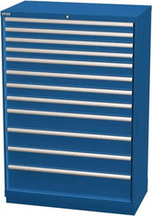 LISTA - 12 Drawer, Modular Storage Cabinet - Steel, 40-1/4" Wide x 22-1/2" Deep x 59-1/2" High, Blue - Americas Industrial Supply