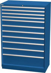 LISTA - 11 Drawer, Modular Storage Cabinet - Steel, 40-1/4" Wide x 22-1/2" Deep x 59-1/2" High, Blue - Americas Industrial Supply