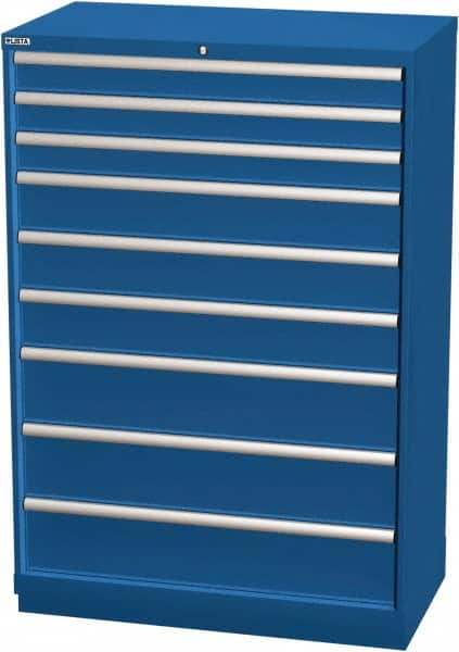 LISTA - 9 Drawer, Modular Storage Cabinet - Steel, 40-1/4" Wide x 22-1/2" Deep x 59-1/2" High, Blue - Americas Industrial Supply