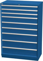 LISTA - 9 Drawer, Modular Storage Cabinet - Steel, 40-1/4" Wide x 22-1/2" Deep x 59-1/2" High, Blue - Americas Industrial Supply