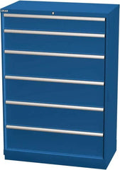 LISTA - 6 Drawer, Modular Storage Cabinet - Steel, 40-1/4" Wide x 22-1/2" Deep x 59-1/2" High, Blue - Americas Industrial Supply