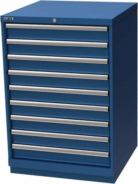 LISTA - 9 Drawer, Modular Storage Cabinet - Steel, 28-1/4" Wide x 28-1/2" Deep x 41-3/4" High, Blue - Americas Industrial Supply