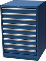 LISTA - 9 Drawer, Modular Storage Cabinet - Steel, 28-1/4" Wide x 28-1/2" Deep x 41-3/4" High, Blue - Americas Industrial Supply