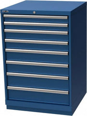 LISTA - 8 Drawer, Modular Storage Cabinet - Steel, 28-1/4" Wide x 28-1/2" Deep x 41-3/4" High, Blue - Americas Industrial Supply